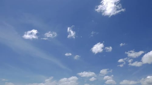 Time lapse of white cloud moving pass around sky background