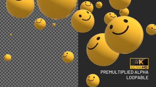 Animated Geometric Smiley Face Background