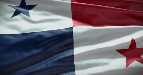 Realistic Panama Flag Waving Loop Background Animation