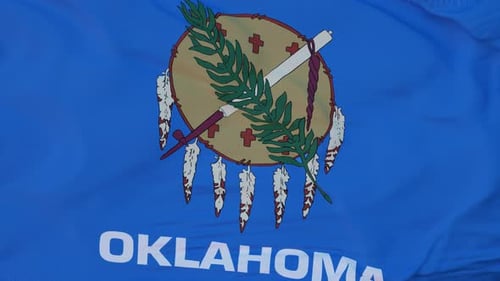 Oklahoma State Flag Waving in the Wind