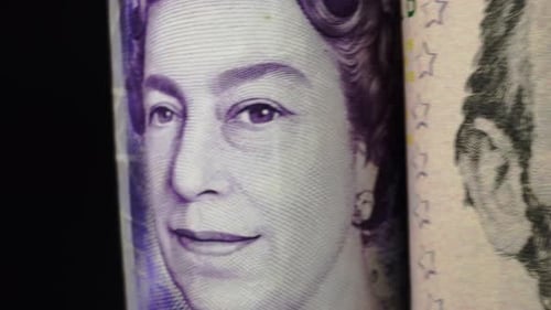 Foreign currency money exchange concept. Many banknotes of different nations.