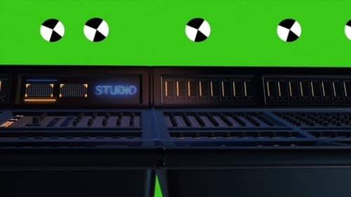 Aufnahmestudio-Mixer mit einem Greenscreen 1