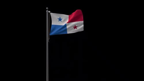 Realistic Waving Panama Flag Animation