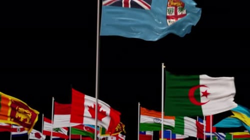 International Flags Waving Animation for Global Corporate Projects