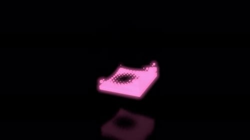 Neonlicht Rosa Objekt Animation Glühen Effekt 4K