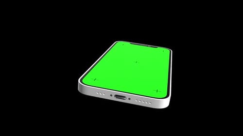 Smartphone With Green Screen, Alpha Channel