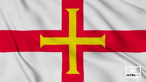 Guernsey National Flag Waving Seamless Loop Animation