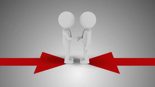 3D Man Two Businessmen Shaking Hands 03 Loop with Alpha