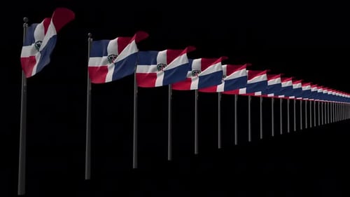 Dominican Republic National Flags Waving Animation