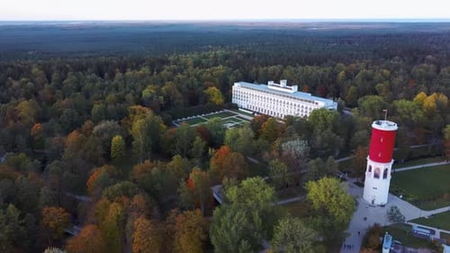 Aerial View of Park in Autumn Season