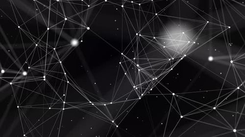 Abstract Animated Network of Connected Lines and Dots