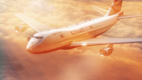 Plane Flight Travel to Kuwait in Sunshine