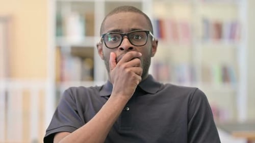 Man Reacts with Astonishment in Close Up Shot