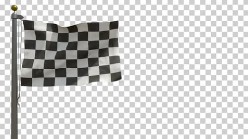 Waving Checkered Racing Flag Graphic Element