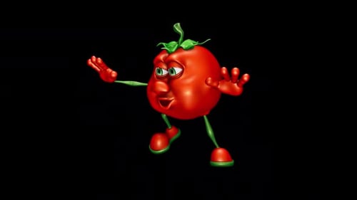 Fun Tomato Looped Dance with Alpha Channel and Shadow