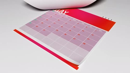 Animated Desk Calendar Page Flip for 2022 Monthly Planner
