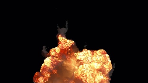 Realistic Fire Explosion with Smoke and Alpha Channel