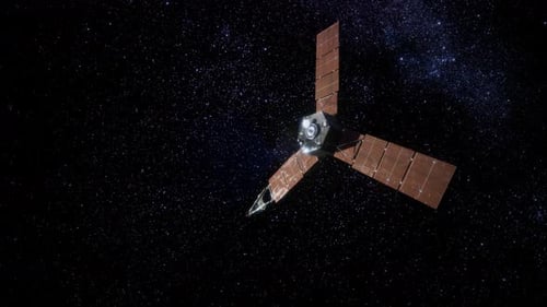 Satellite Juno en orbitant autour de Jupiter