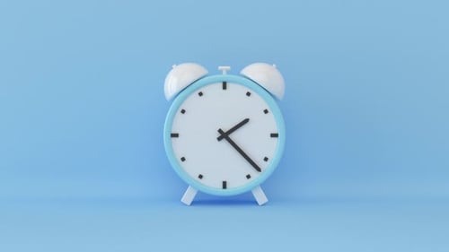 Animated Modern Minimalist Alarm Clock Moving Hands