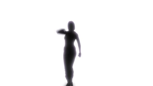 3D-Animations-Silhouette Hip-Hop-Tänzer auf der Bühne