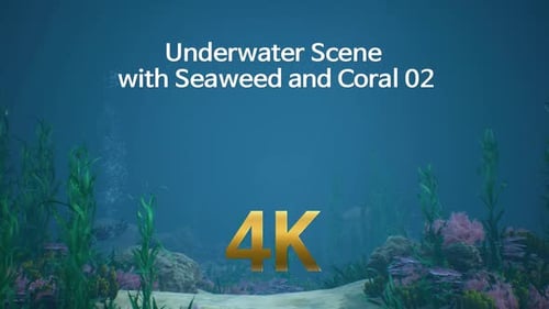 Animated Underwater Seascape with Flowing Seaweed and Coral