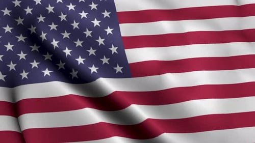 Seamlessly Looping Waving American Flag Animation