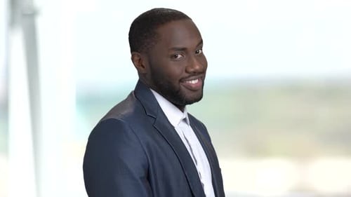 Portrait of Smiling Afro-american Businessman.