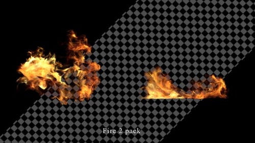 Realistic Animated Fire Elements Pack with Alpha Channel