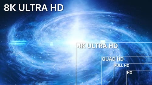 Tamaño de resolución de televisión estándar de 8K, 4K, Full HD, HD