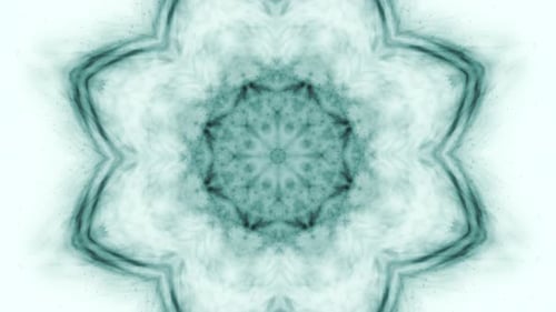 Patrones de tinta de secuencia de caleidoscopio. Fondo abstracto de Motion Graphics en blanco y azul 4k. O para ti