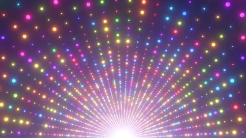 Rainbow Arch Tunnel Arc Bright Flash Neon Glow Spectrum Dots Lights