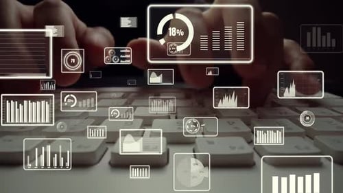 Kreatives Visualisieren von Big Data und Finanzanalysen von Unternehmen auf dem Computer