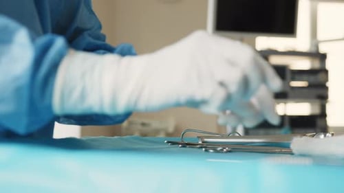 Medical Tools Prepped in Hospital Operating Room