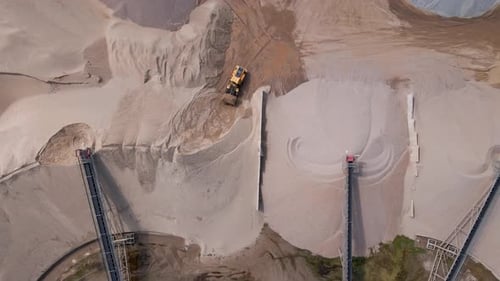 Sand Mining Factory Aerial View