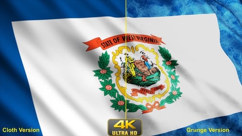 Realistic West Virginia State Flag Waving Seamless Loop