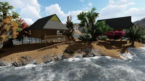 Zuhause auf der Bühne am Meer