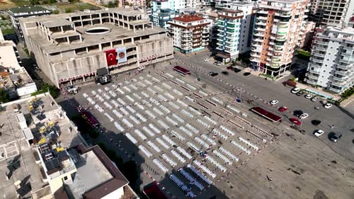 Wedding preparation aerial view Turkey Alanya 4 K