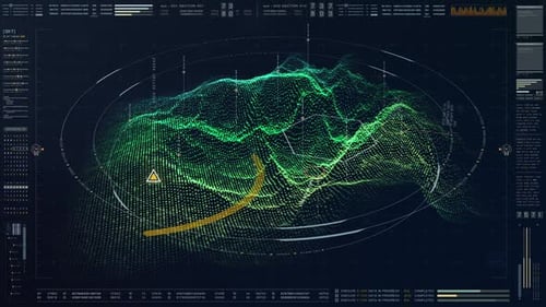 Futuristic HUD Digital Terrain Scan Animation