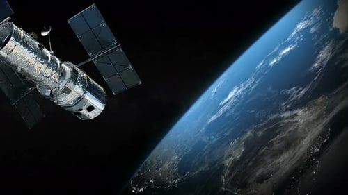 Satellit und Erdplanet