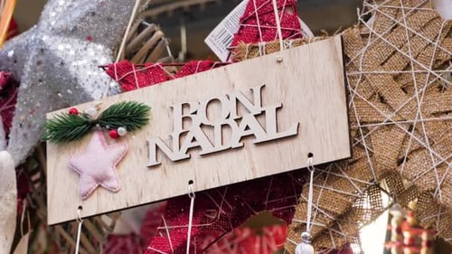 Bon Nadal Sign with Star Christmas Decorations