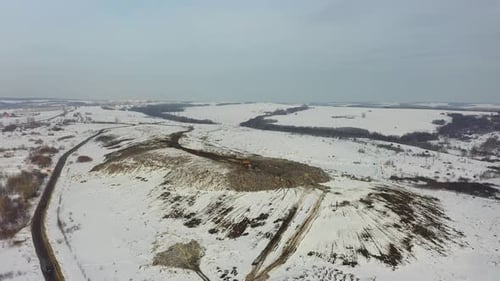 Luftaufnahme der riesigen Mülldeponie