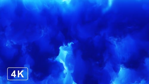 Abstract Blue Smoke Fluid Motion Background