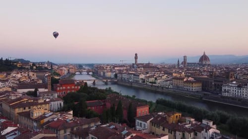 Aerial View of Florence, Italy at Sunrise