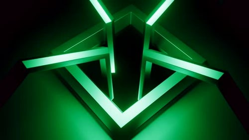 Metal Silhouettes of Hexagons Rotating Around the Square Shaped Hole Seamless Loop