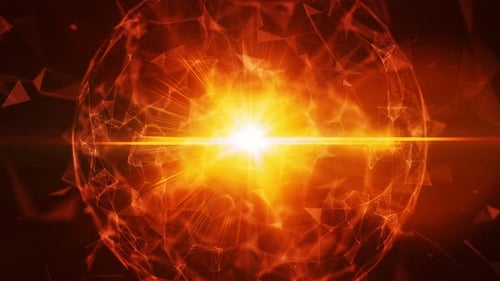 Abstrakte 3D-Technologie mit Schnittpunkten und Partikeln. 4K-Loop