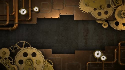 Steampunk Gears and Pipes Mechanical Intro Reveal