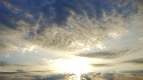 Beautiful Clear Big Sun at Sunrise or Sunset.