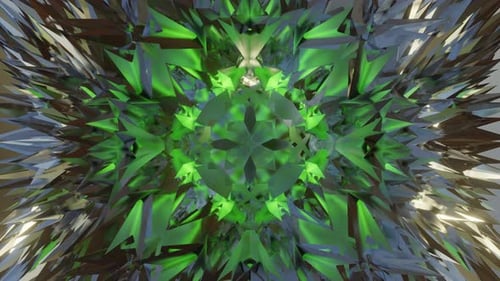 Abstract 3d Render Crystalline Rotating Colorful Animation