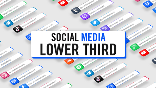 Animated Social Media Lower Thirds with Modern Icons