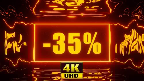 Glowing 35 Percent Discount Reveal with Fluid Neon Effects